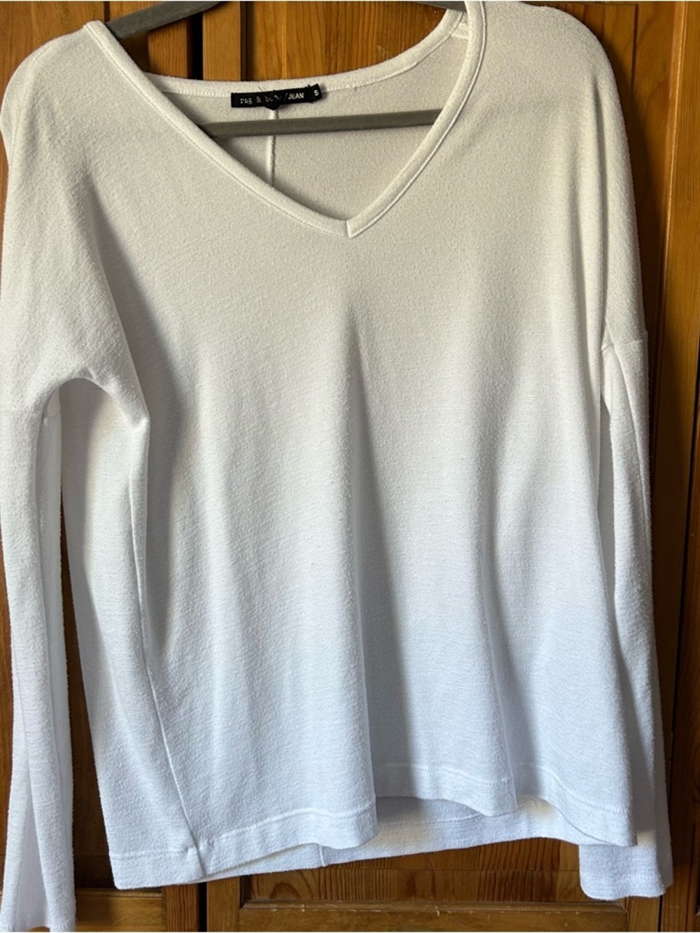 rag & bone White V-Neck Sweater Top